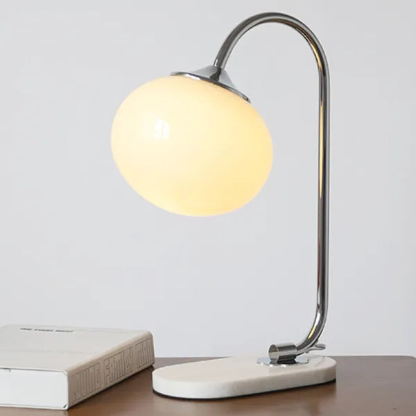 Tafellamp Bolkap — glas en metaal, fitting E27, H 41 cm — afbeelding 6