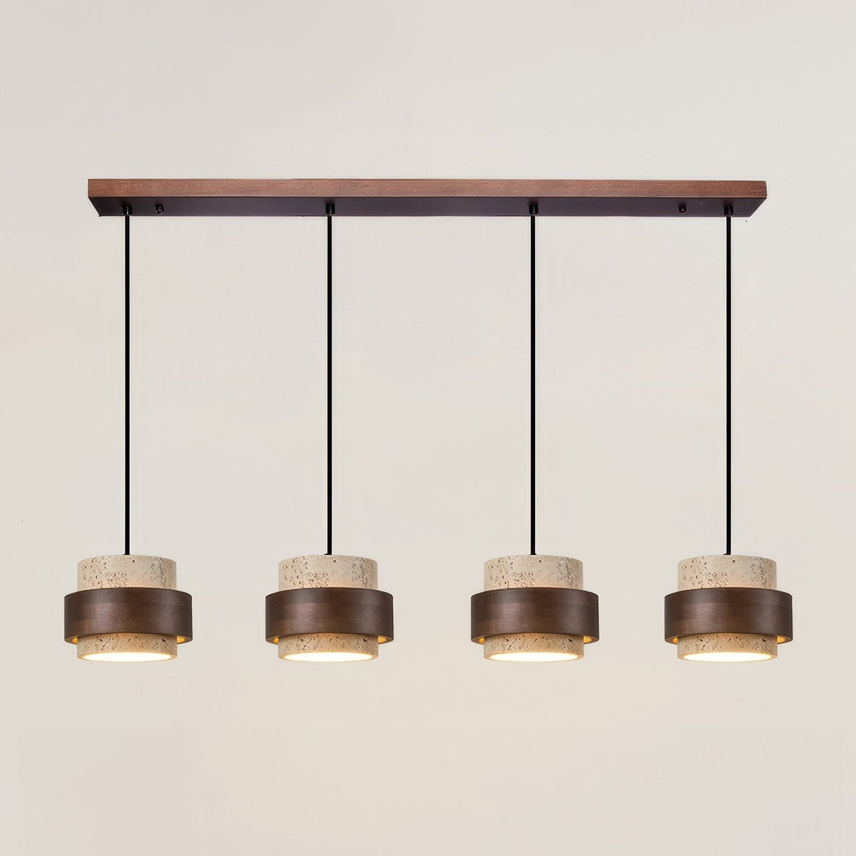 Hanglamp Travertijn — natuursteen en massief hout — afbeelding 4