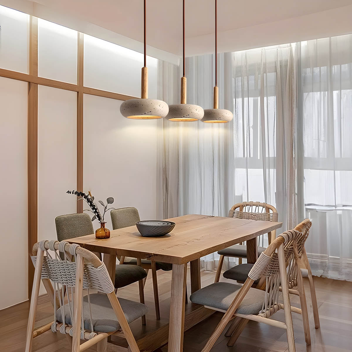 Hanglamp Travertijn — gele natuursteen, 15 cm, led — afbeelding 1