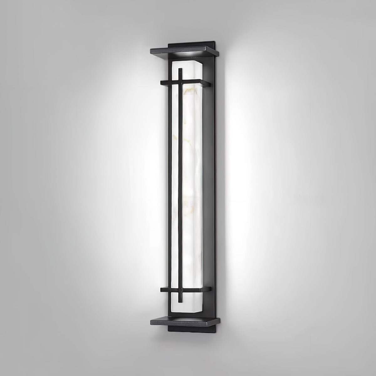 Buitenwandlamp Kolom — rvs en marmer, IP65 — afbeelding 3