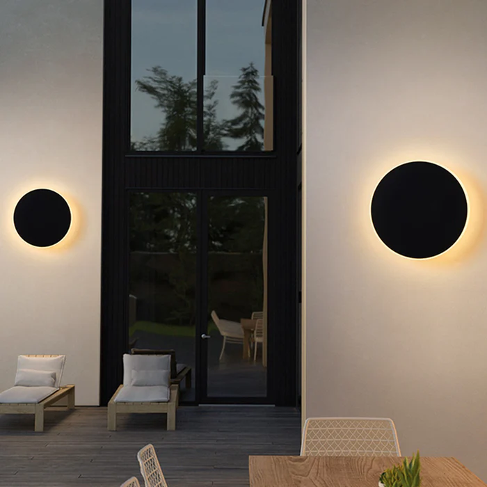 Buitenwandlamp Cirkel — roestvrij staal, IP65 — afbeelding 1