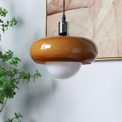 Hanglamp Koffieglas — getint glas en ijzer, 28 cm — afbeelding 2