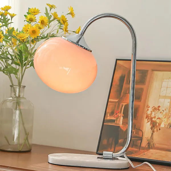 Tafellamp Bolkap — glas en metaal, fitting E27, H 41 cm — afbeelding 5