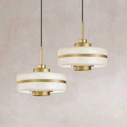 Hanglamp Scandinavisch Glas — metaal, verstelbare hoogte — afbeelding 1