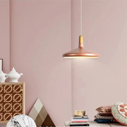 Hanglamp Kegel — aluminium en hout, fitting E27 — afbeelding 9