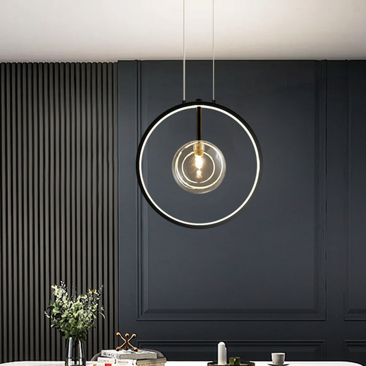 Hanglamp Glazen Bol — keramische fitting E27, 40 cm — afbeelding 1