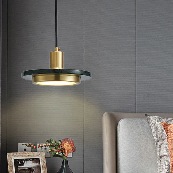 Hanglamp Marmer — vlakke schijf van 20 cm — afbeelding 2