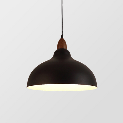 Hanglamp Hout — gelakt metaal, 35 cm, zwart of wit — afbeelding 3