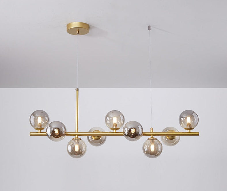 Hanglamp Vormlux Linea — ijzer en glas, 83 cm breed — afbeelding 4