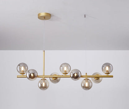 Hanglamp Vormlux Linea — ijzer en glas, 83 cm breed — afbeelding 4
