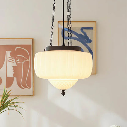 Hanglamp Sereen — wit glas en ijzer, Ø 35 cm — afbeelding 1