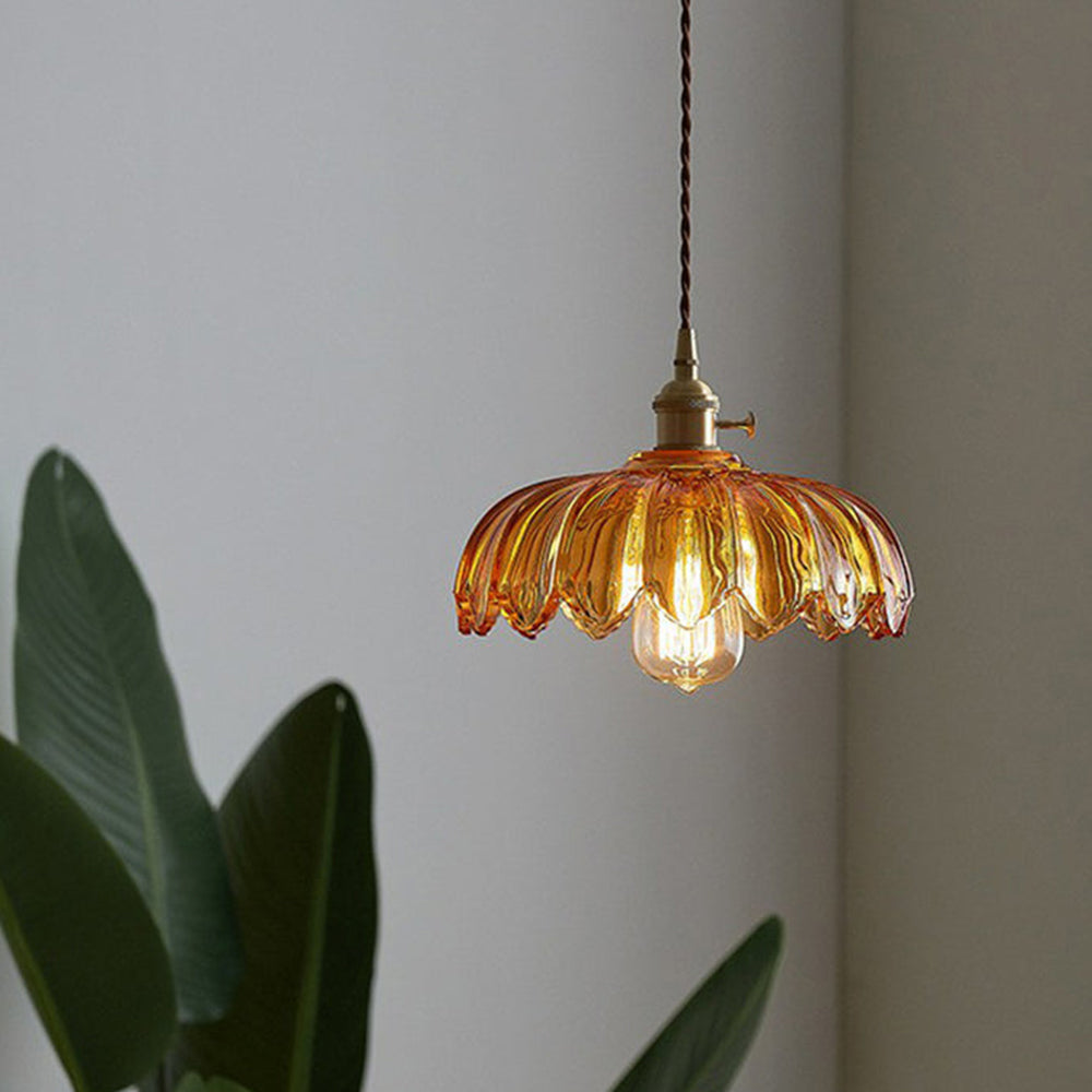 Hanglamp Bloemglas — vier kleuren, fitting E27, 25 cm — afbeelding 2