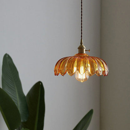 Hanglamp Bloemglas — vier kleuren, fitting E27, 25 cm — afbeelding 2