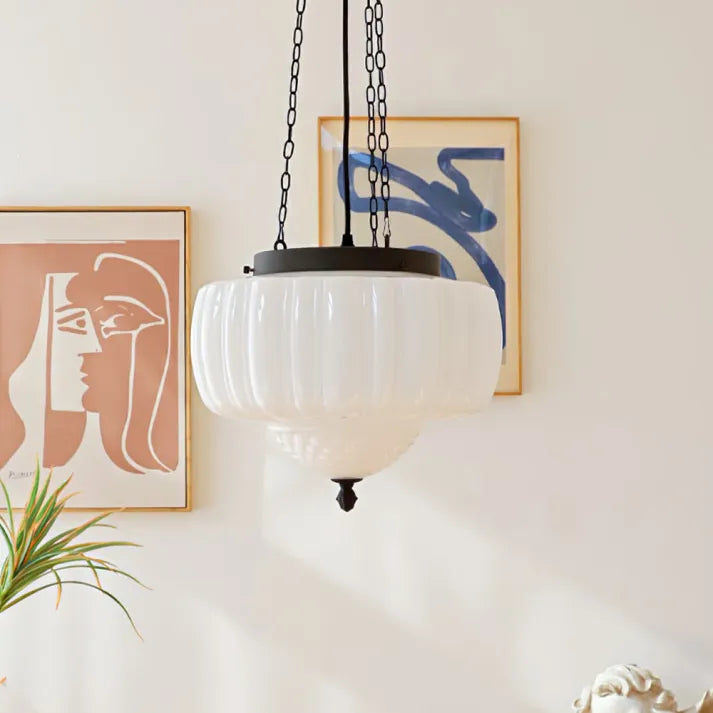 Hanglamp Sereen — wit glas en ijzer, Ø 35 cm — afbeelding 2