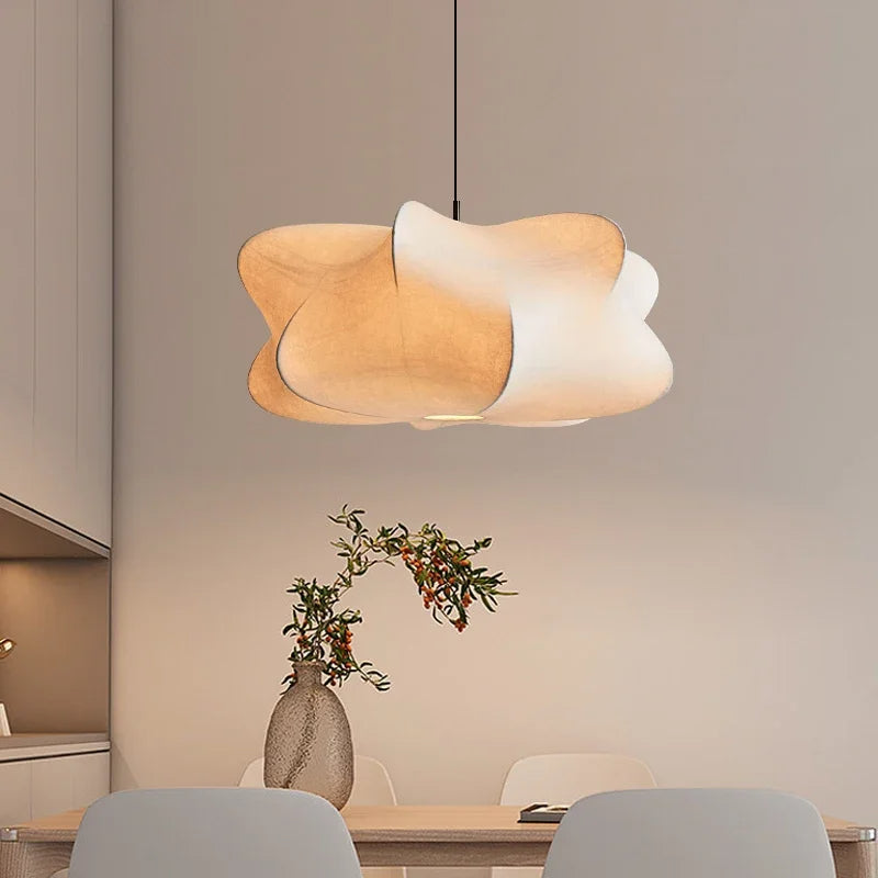 Hanglamp Zijde — ijzer en zijde, drie maten — afbeelding 1