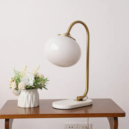 Tafellamp Bolkap — glas en metaal, fitting E27, H 41 cm — afbeelding 3