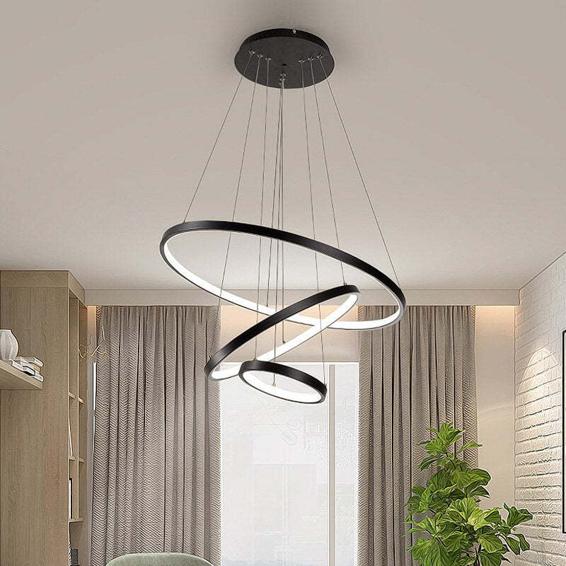 Hanglamp Yumanira — drie ringen, met afstandsbediening — afbeelding 3