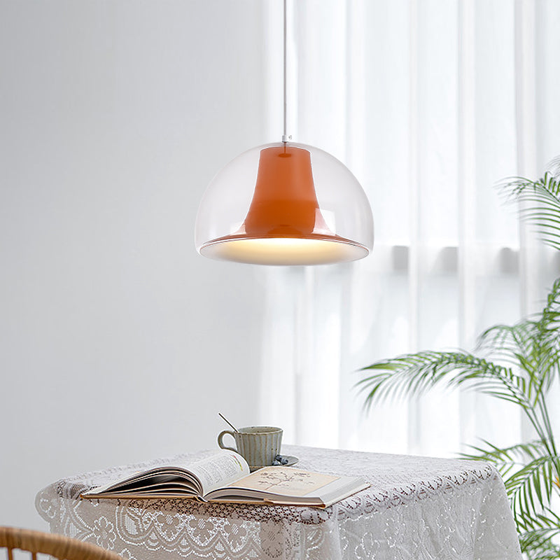 Hanglamp Halfrond — glas en metaal, fitting E27 — afbeelding 1