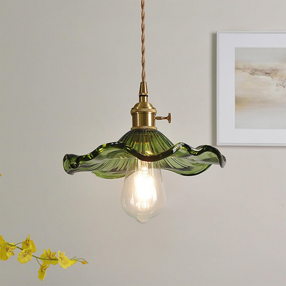 Hanglamp Hibiscus — glas en messing, fitting E27 — afbeelding 2