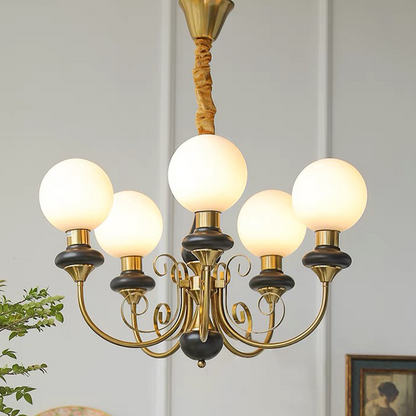 Kroonluchter Onyx — glas en metaal, 3 of 5 lichtpunten — afbeelding 5