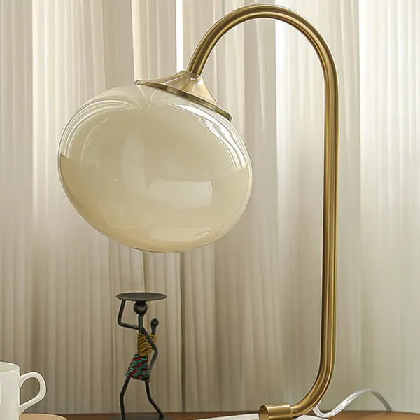 Tafellamp Bolkap — glas en metaal, fitting E27, H 41 cm — afbeelding 4
