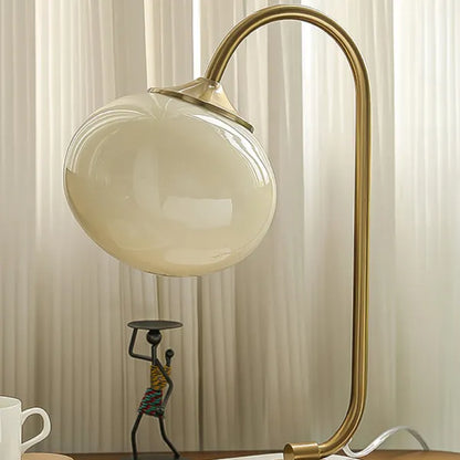 Tafellamp Bolkap — glas en metaal, fitting E27, H 41 cm — afbeelding 4