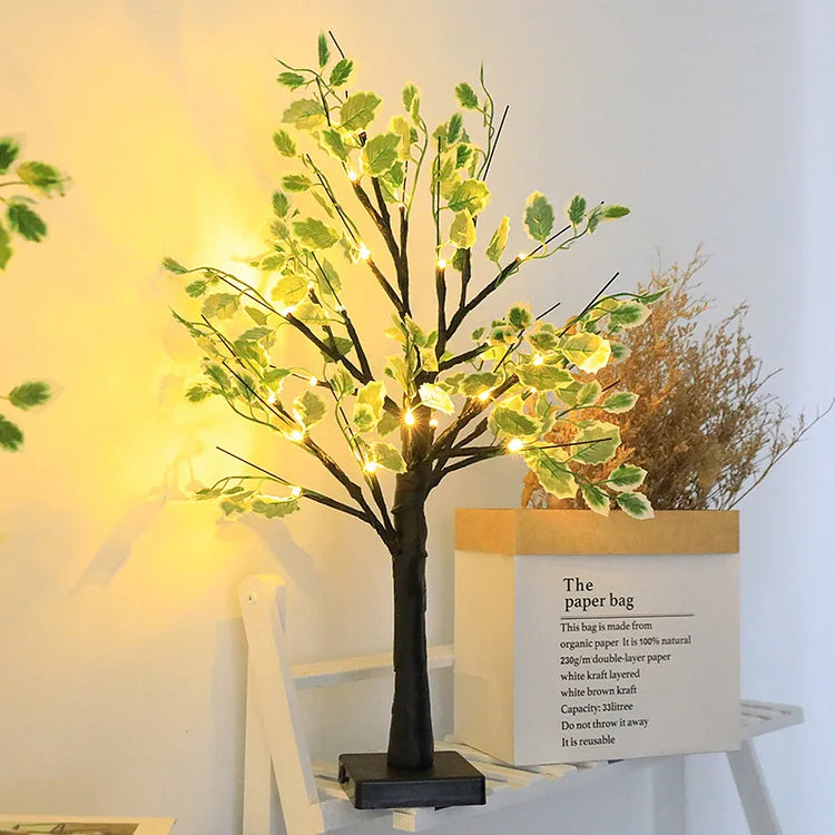 Tafellamp Kerstboom — 50 cm hoog, 24 leds, op batterij — afbeelding 2