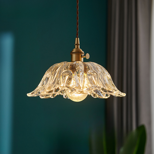 Hanglamp Bloemglas — koper en glas, Ø 21 of 27 cm — afbeelding 1