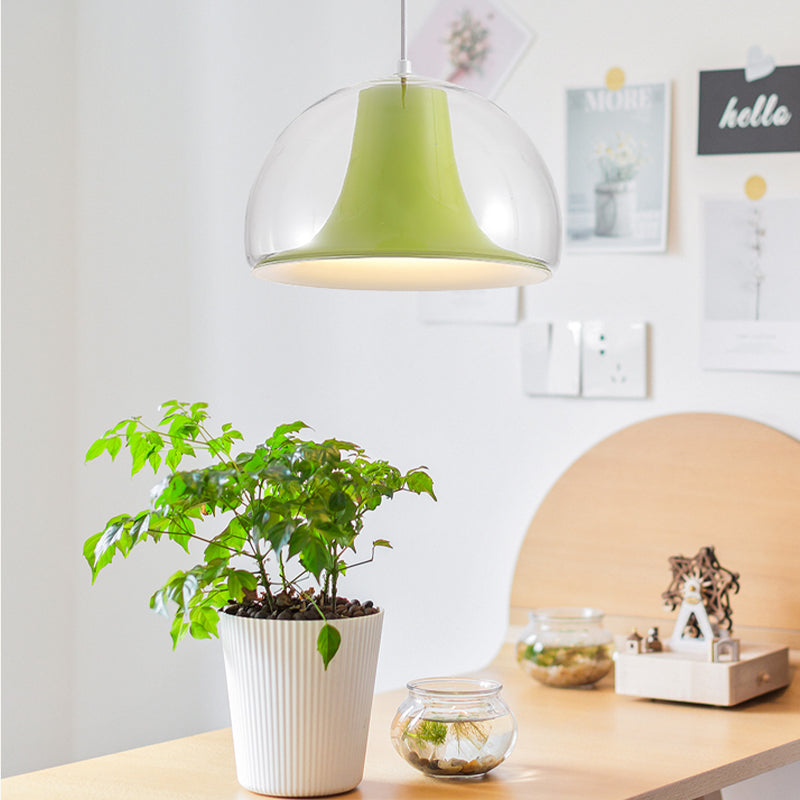 Hanglamp Halfrond — glas en metaal, fitting E27 — afbeelding 2