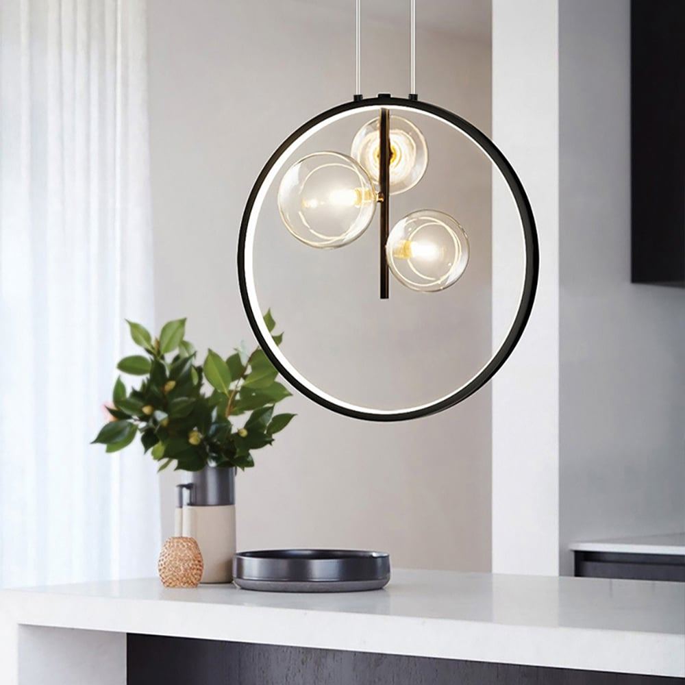 Hanglamp Glazen Bol — keramische fitting E27, 40 cm — afbeelding 2