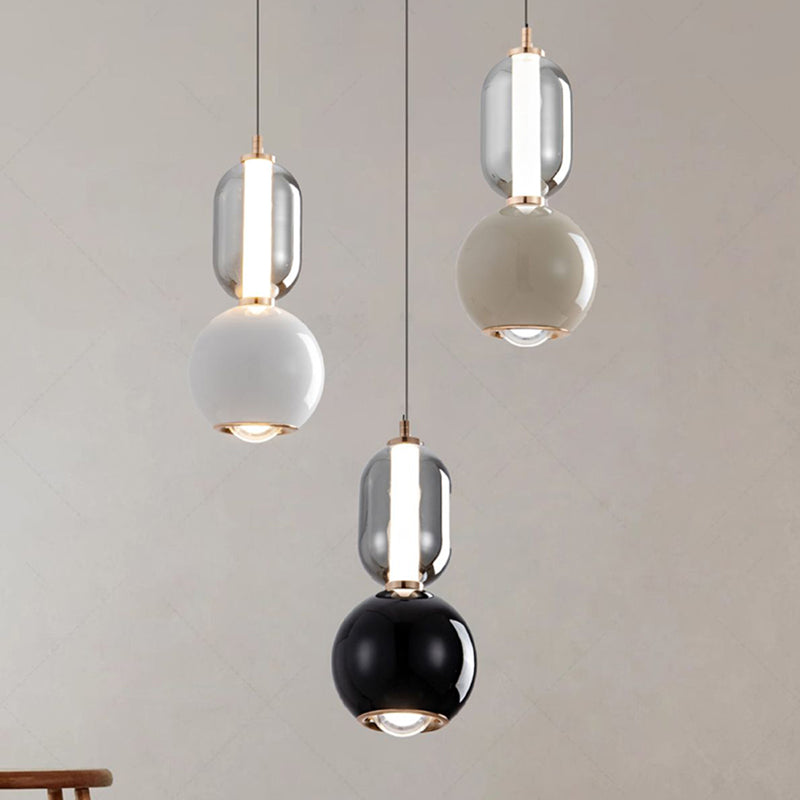 Hanglamp Nordica — ijzer, glas en acryl, 35 cm — afbeelding 1