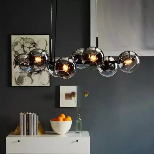 Kroonluchter Glasbollen — ijzer en glas, 110 cm — afbeelding 1
