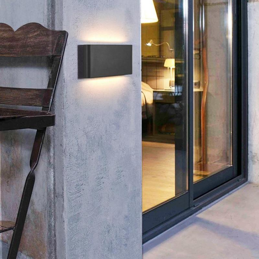 Buitenwandlamp Rechthoek — aluminium, 6 of 12 W — afbeelding 1