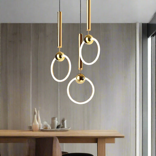 Hanglamp Nordic — metaal, drie vormen, 37 cm hoog — afbeelding 1