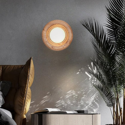 Wandlamp Houten Ring — acryl kap, geïntegreerde led — afbeelding 3