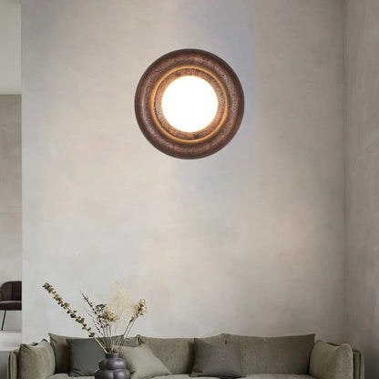 Wandlamp Houten Ring — acryl kap, geïntegreerde led — afbeelding 2