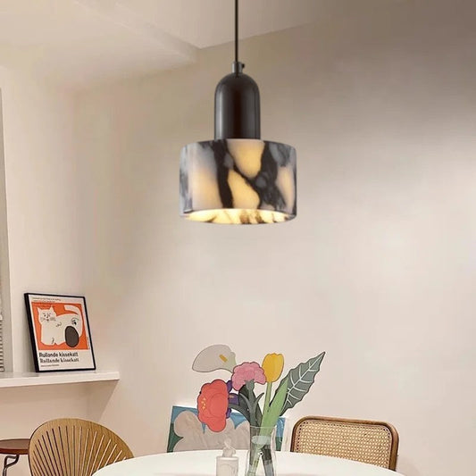 Hanglamp Marmer — natuursteen kap, fitting E27 — afbeelding 1
