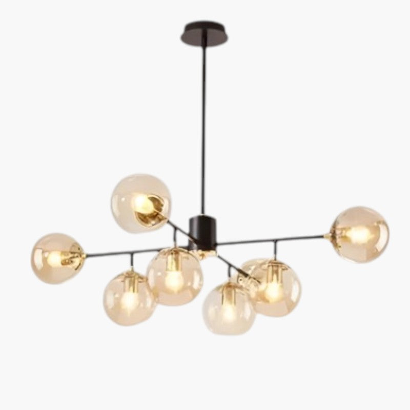 Kroonluchter Rookglas — acht bollen, fitting E27 — afbeelding 4