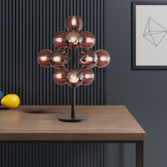 Tafellamp Druiventros — zwart glas en metaal, G9 — afbeelding 1