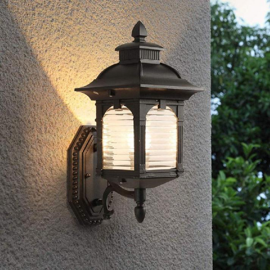 Buitenwandlamp Antiekglas — aluminium, fitting E27 — afbeelding 1