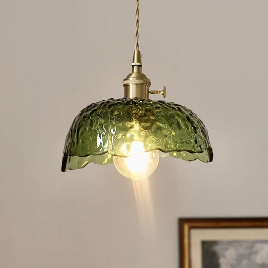 Hanglamp Ring — messing en glas, draaibare ringen — afbeelding 1