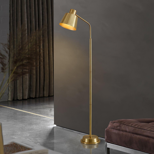 Vloerlamp Zeid — messing frame, 155 cm hoog — afbeelding 1