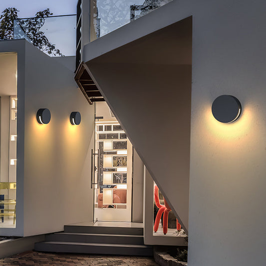 Buitenwandlamp Rond — glas en metaal, IP65, Ø 14 cm — afbeelding 1