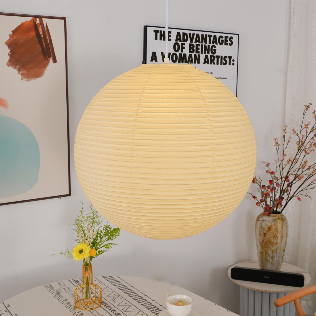 Hanglamp Papierlantaarn — katoenpapier, fitting E27 — afbeelding 4