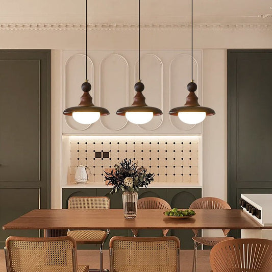 Hanglamp Ardell — glas, hout en metaal, vier modellen — afbeelding 1