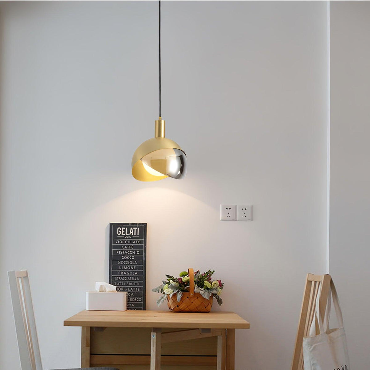 Hanglamp Blonche — metaal en glas, in hoogte verstelbaar — afbeelding 2