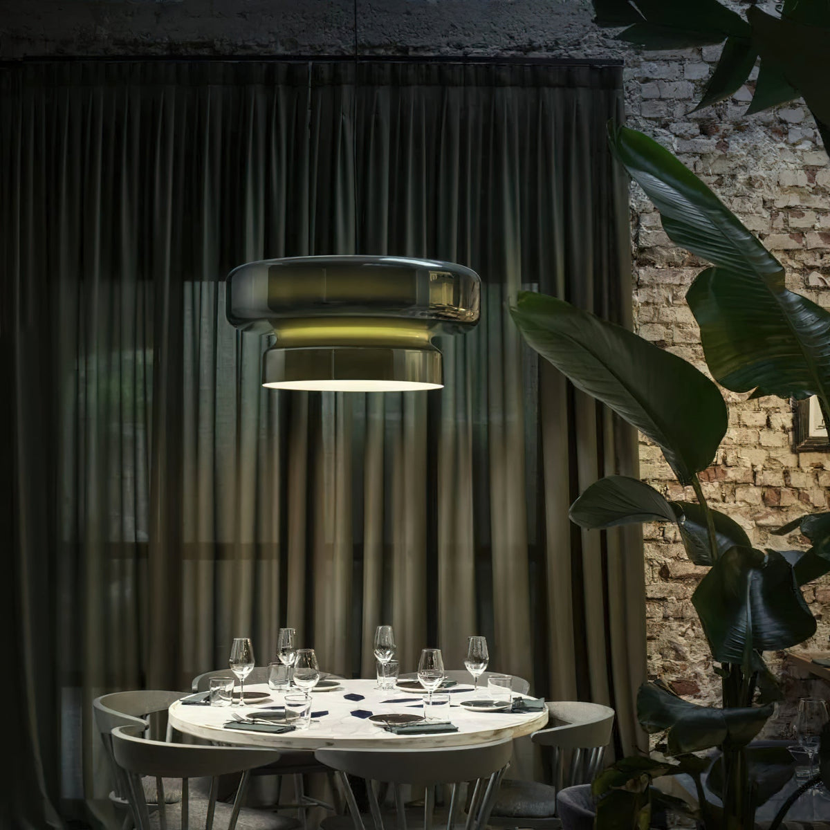 Hanglamp Bohème — glas met blaaseffect, Ø 40 cm — afbeelding 2