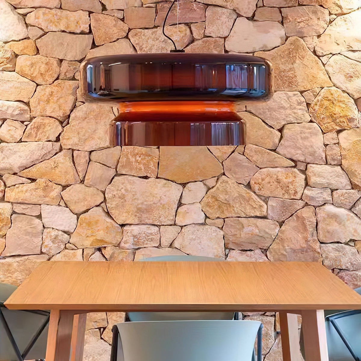 Hanglamp Bohème — glas met blaaseffect, Ø 40 cm — afbeelding 1