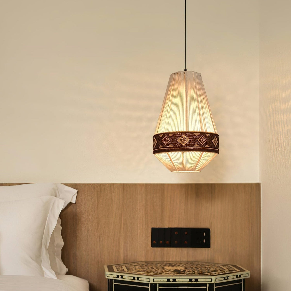 Hanglamp Franje — geweven linnen, fitting E27 — afbeelding 8