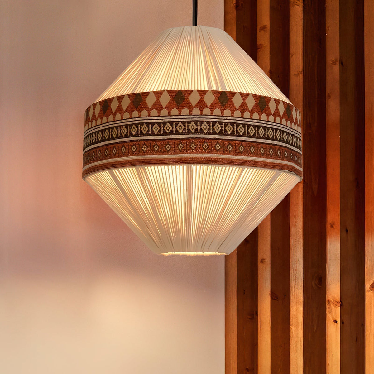 Hanglamp Franje — geweven linnen, fitting E27 — afbeelding 1